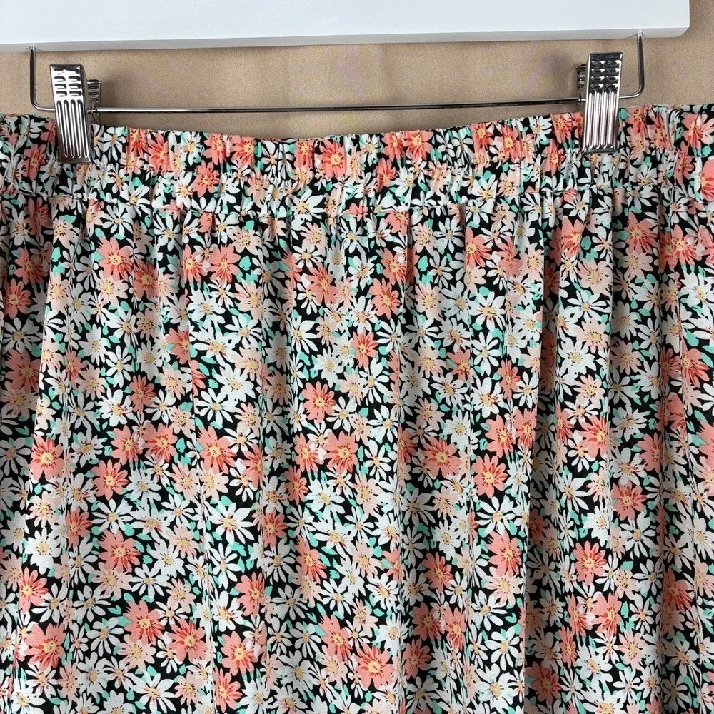 SimpleFun Womens Skirt 2XL Floral Tiered High Low Boho Cottagecore Peasant Skirt